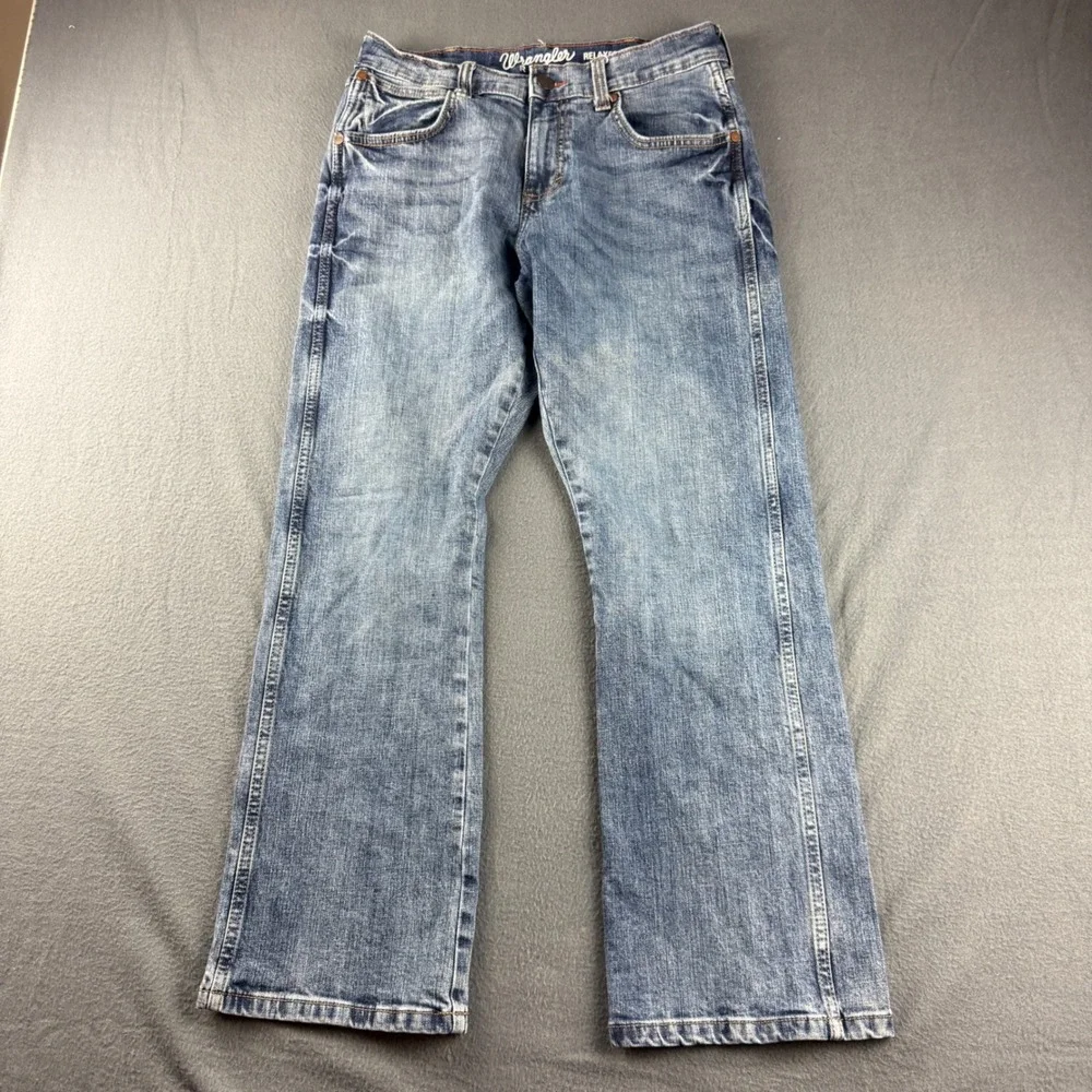 Wrangler Retro Jeans Mens 30x30 Blue Relaxed Boot Bootcut Acid Wash Rodeo Cowboy